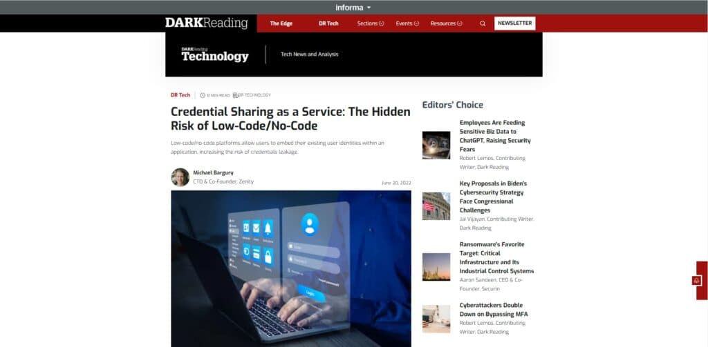 Credential Sharing as a Service: The Hidden Risk of Low-Code/No-Code