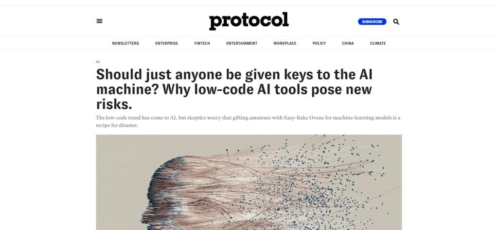 Should just anyone be given keys to the AI machine? Why low-code AI tools pose new risks.