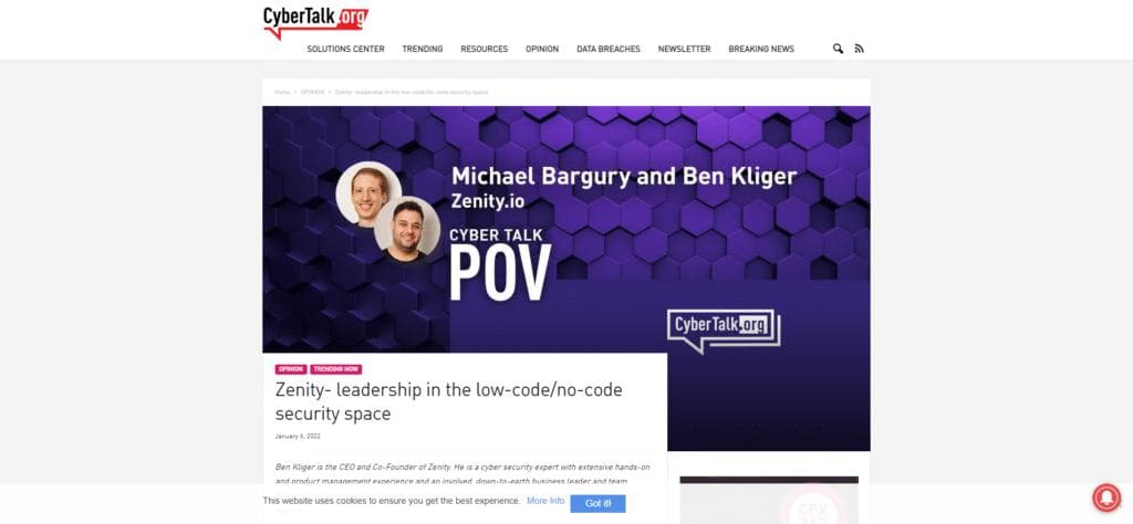 Zenity- leadership in the low-code/no-code security space