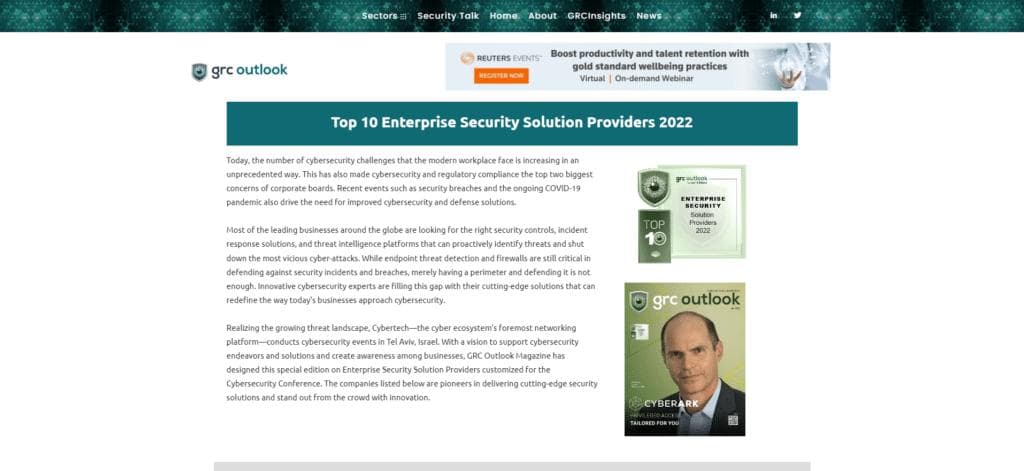Top 10 Enterprise Security Solution Providers 2022